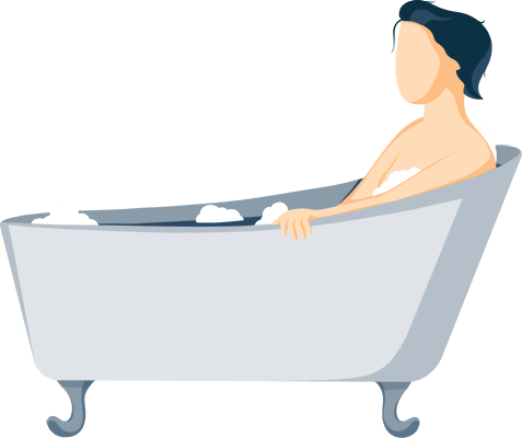 A Lady Taking Warm Bath Illustration A Lady Taking a Warm Bath - Illustration