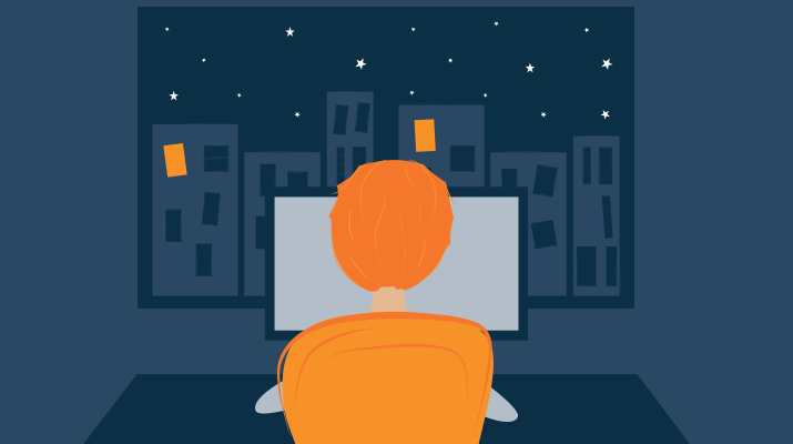 A Woman Working on Her Computer All Day and Night Animation A Woman Working on Her Computer All Day and Night Animation