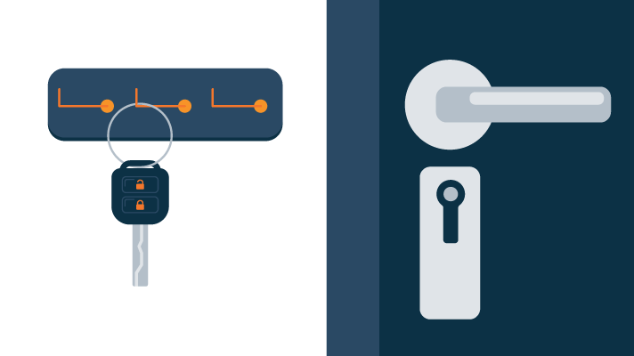 Car Keys Hanging on a Hook Illustration
