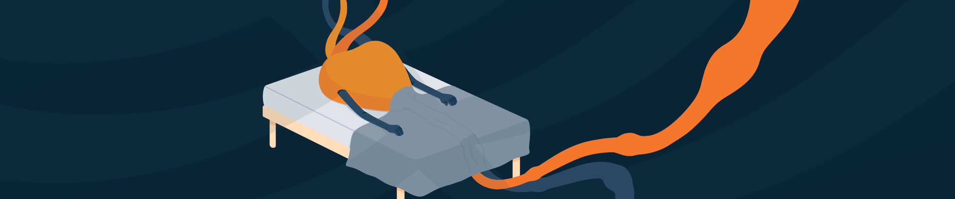 Illustrated Animation of Tired Heart on the Bed