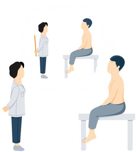 Illustration of an Afraid Man Imaging Acupuncture Needle
