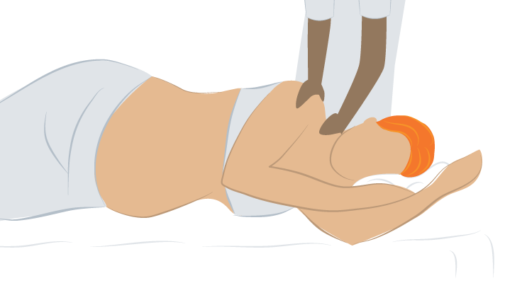 Pregnant Lady Having a Massage Therapy Illustration