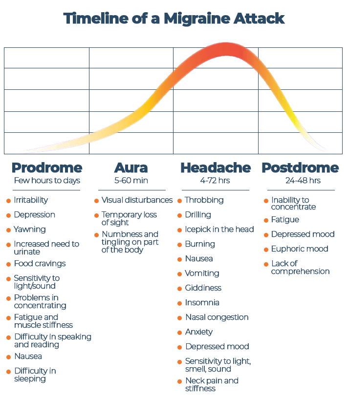 Timeline of Migraine Attack Chart