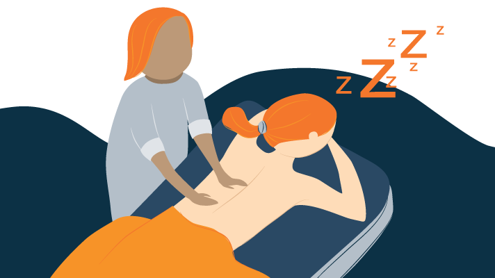 Woman Fell Asleep on Massage Table Illustration