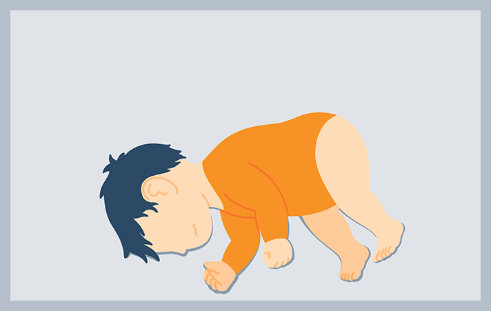 Animated Image of a Toddler Rolling in Their Bed While Sleeping