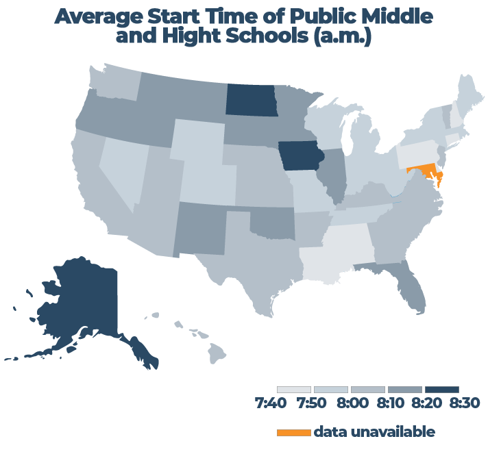 Average Start Time of Schools Map