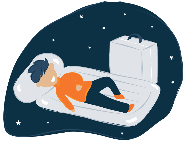 Illustration of a Child on a Inflatable Toddler Bed Illustration of a Child on a Inflatable Toddler Bed