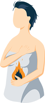 Illustration of a Woman Having Heartburn Illustration of a Woman Having Heartburn