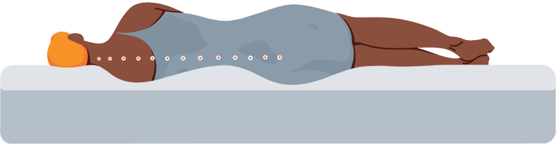 Illustration of a Woman Sleeping on Her Side on a Soft Mattress Illustration of a Woman Sleeping on Her Side on a Soft Mattress
