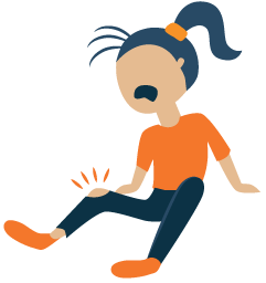 Injured Girl Crying Illustration