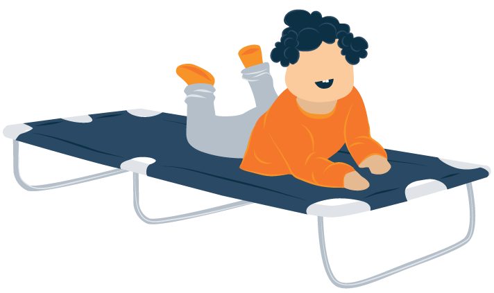 Kid on Foldable Toddler Travel Bed Illustration Kid on Foldable Toddler Travel Bed Illustration