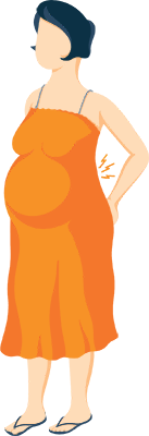 Pregnant Lady Having Backache Illustration Pregnant Lady Having Backache Illustration