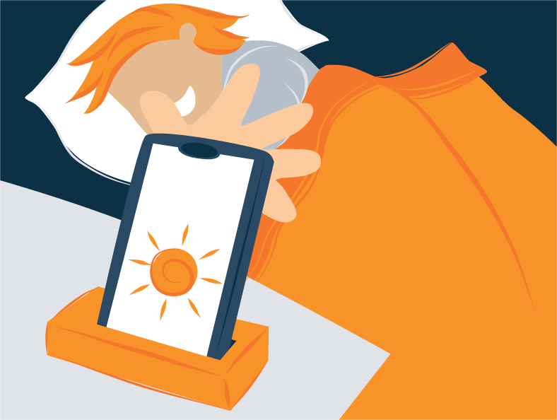 illustration of a kid using sleeping app illustration of a kid using sleeping app