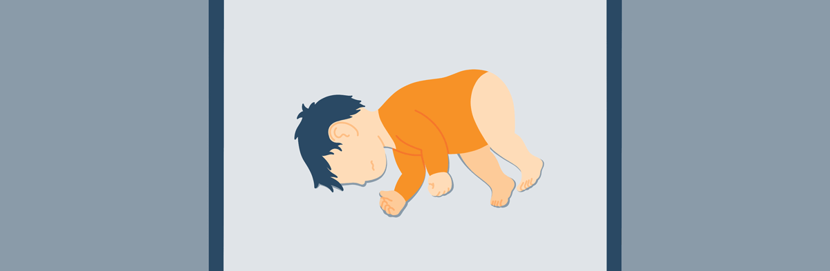 Animated Illustration of an Infant Rolling in Its Bed