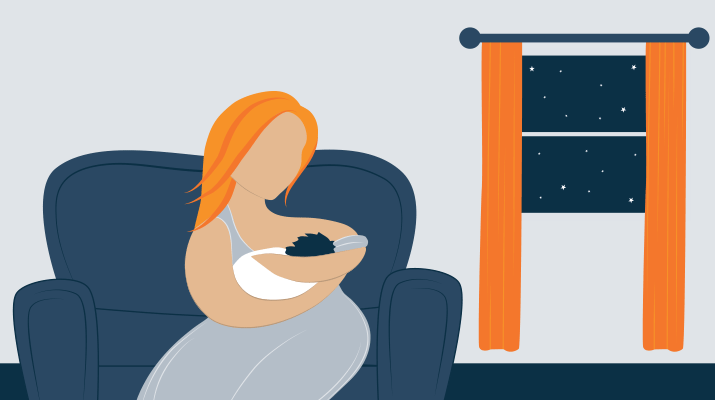 Animation of Woman Falling Asleep While Breastfeeding Animation of Woman Falling Asleep While Breastfeeding