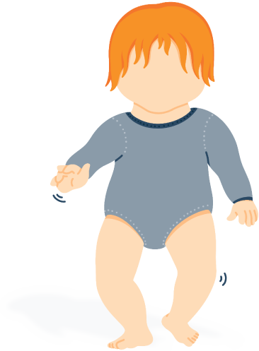 Illustration of a Baby Taking His First Steps