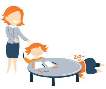 Kid Fell Asleep in Kindergarden Illustration