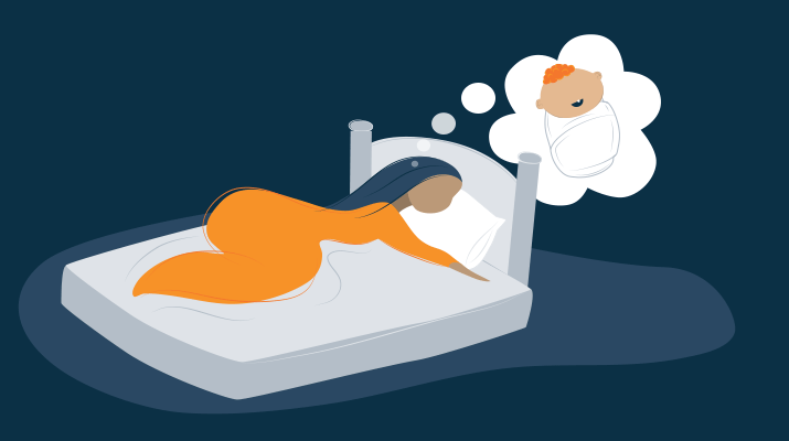 Animation of a Woman Dreaming About Having a Baby