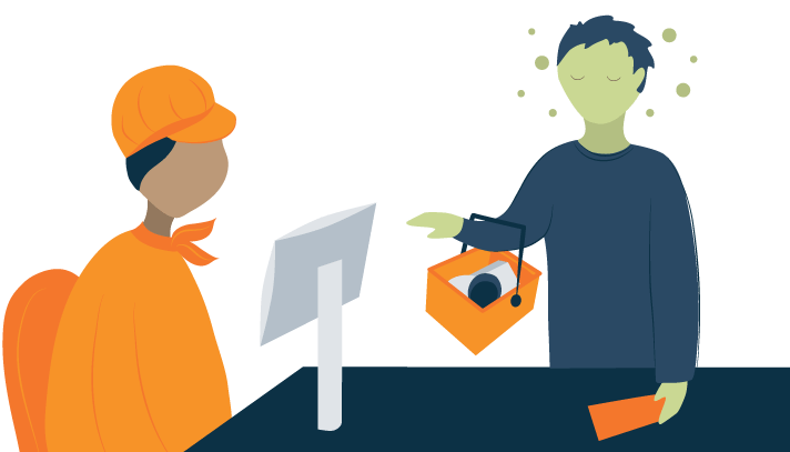 Illustration of Tired Zombie in the Market