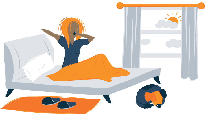 Illustration of a Woman Waking Up