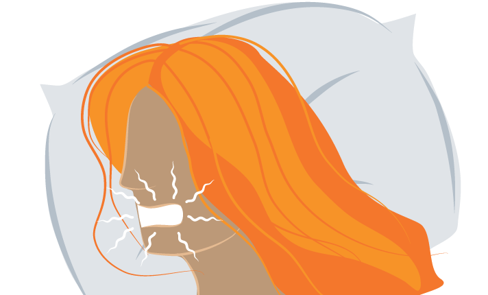 Greending Teeth while Sleeping Illustration Greending Teeth while Sleeping Illustration