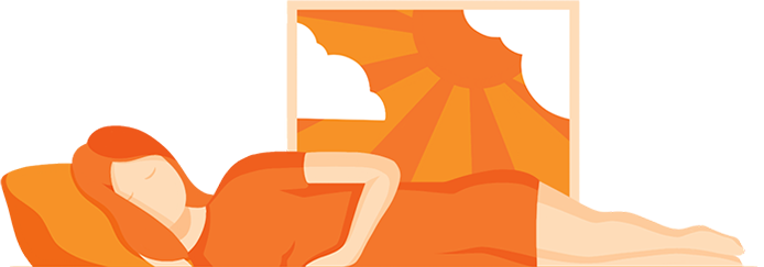 Illustration of Woman Sleeping During the Day
