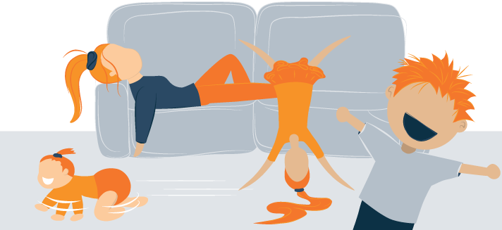 Illustration of a Tired Mom of Three Illustration of a Tired Mom of Three