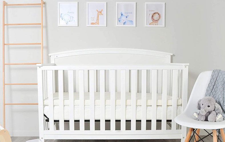 white baby crib