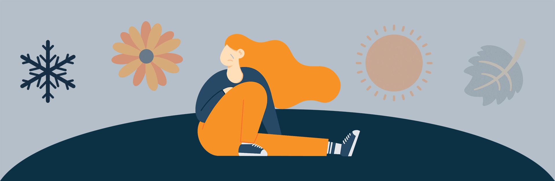 Animated Image of a Woman Who Changes Her Mood when the Weather Changes Animated Image of a Woman Who Changes Her Mood when the Weather Changes