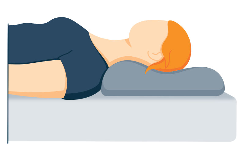 illustration of a lady sleeping with her neck properly supported illustration of a lady sleeping with her neck properly supported
