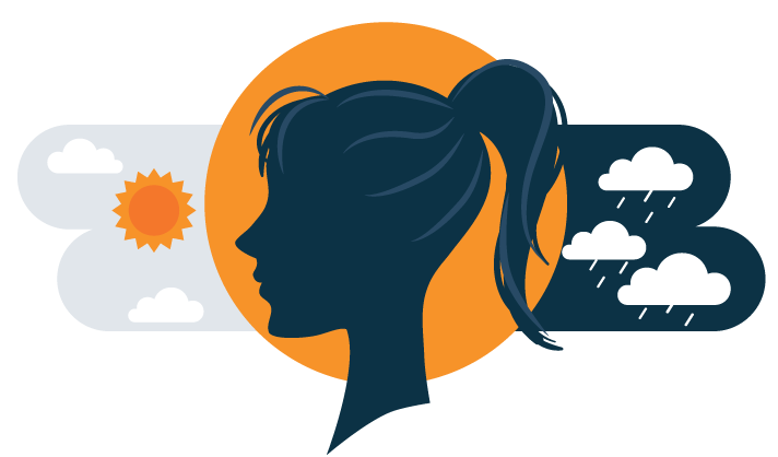 illustration of person having extreme changes in mood