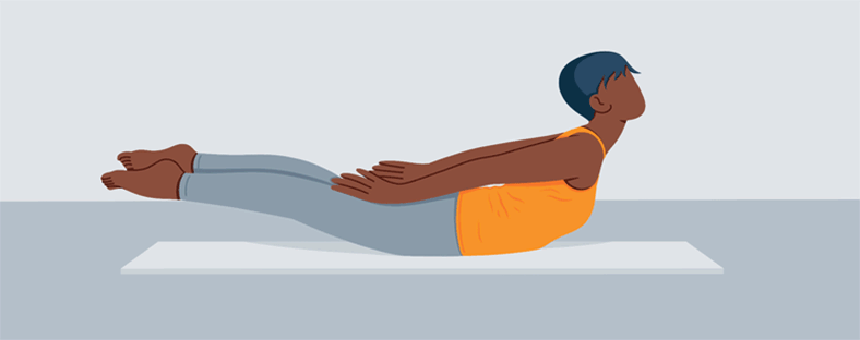 Animation of a Person in a Salabhasana Locust Pose