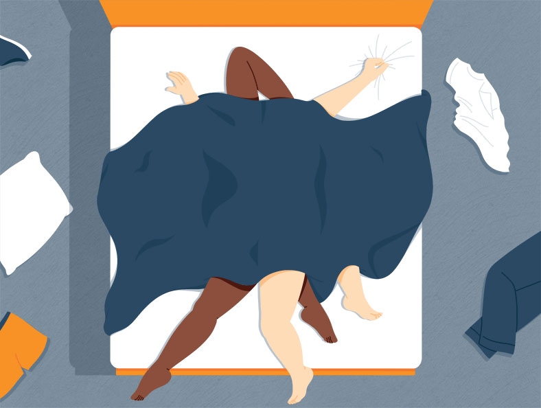 Illustration of Two Sexually Active People in the Bed Illustration of Two Sexually Active People in the Bed