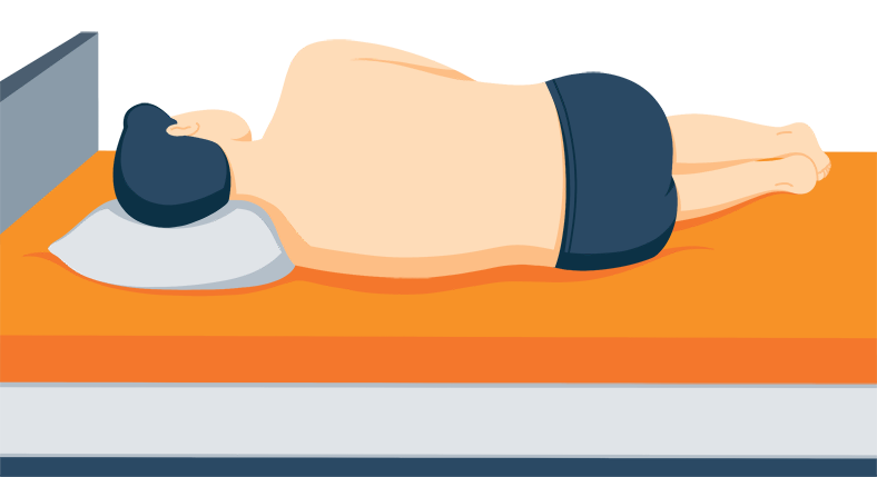 Illustration of a Man Sleeping on His Side