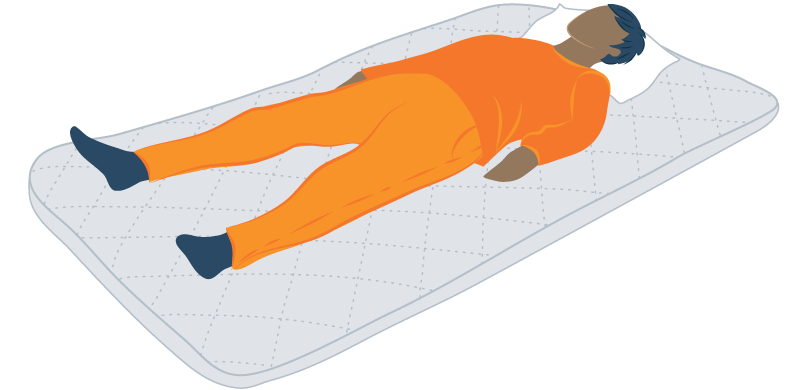 Illustration of a Man Sleeping on Japanese Futon
