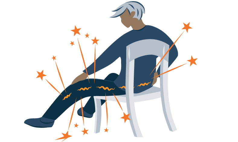 Illustration of a Man Suffering from Sciatica