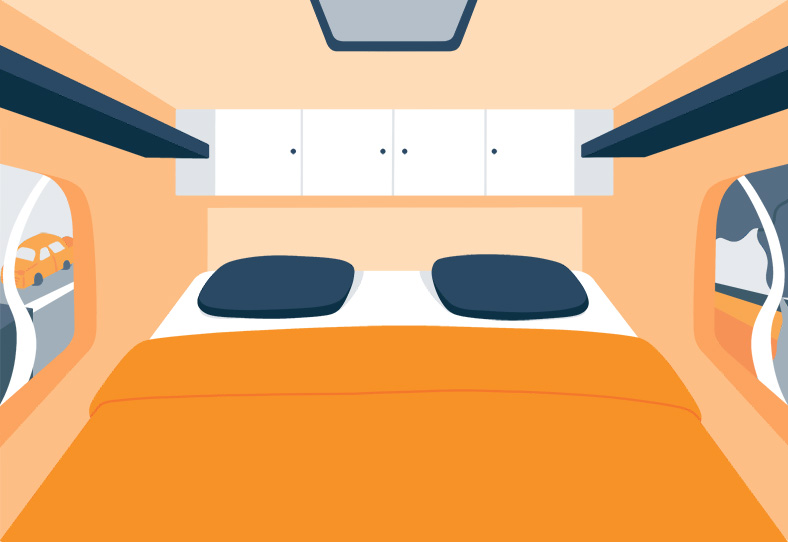 Illustration of a Mattress in Camper Illustration of a Mattress in Camper