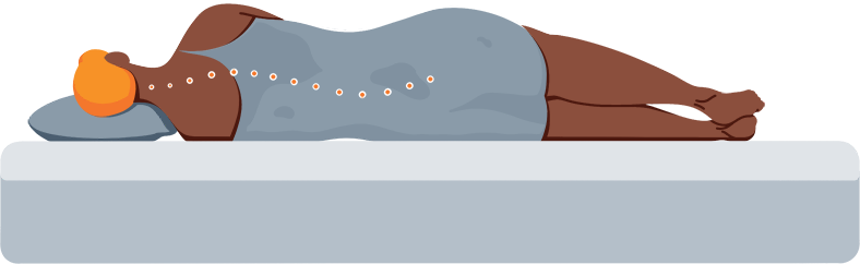 Illustration of a Person Sleeping on Their Side on a Firm Mattress Illustration of a Person Sleeping on Their Side on a Firm Mattress