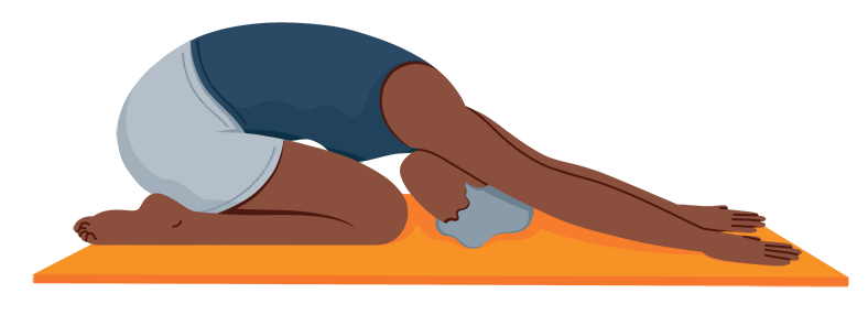 Illustration of a Person in a Balasana Pose