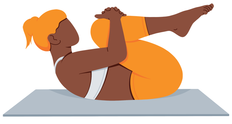 Illustration of a Person in a Pawanmuktasana Pose
