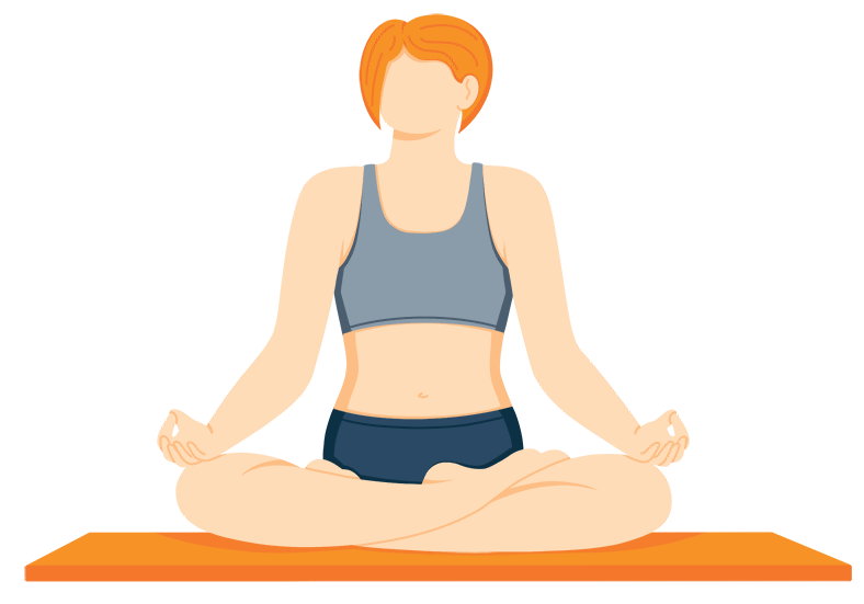 Illustration of a Person in a Sukhasana Pose