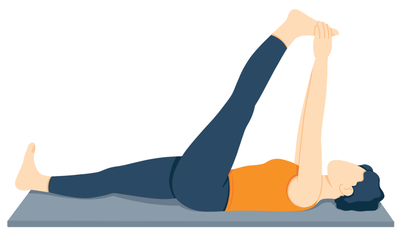 Illustration of a Person in a Supta Padangusthasana Pose