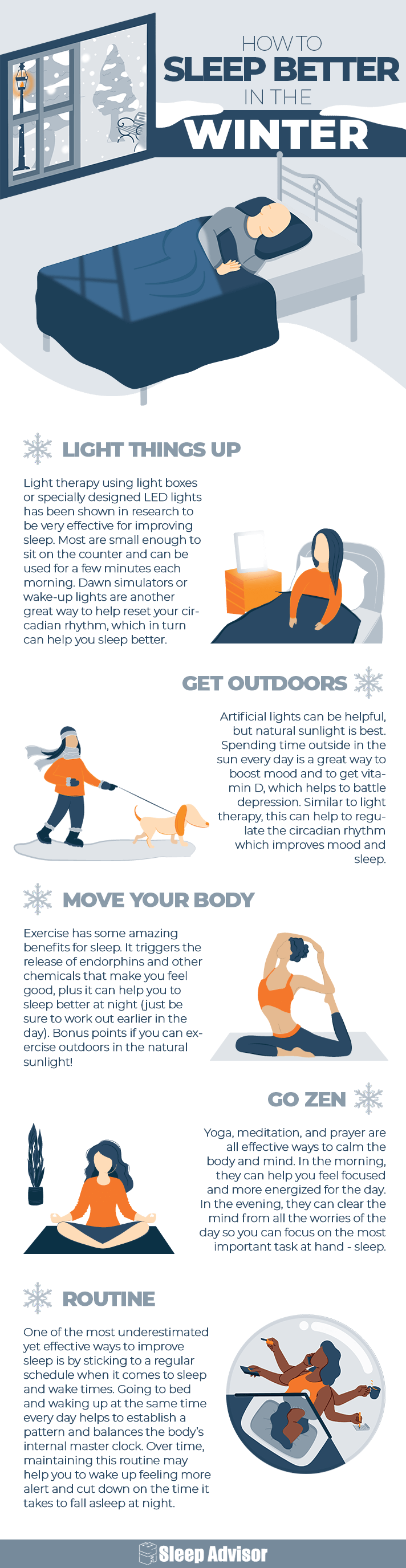 Seasonal Affective Disorder 2 How to Sleep Better in the Winter Infographic
