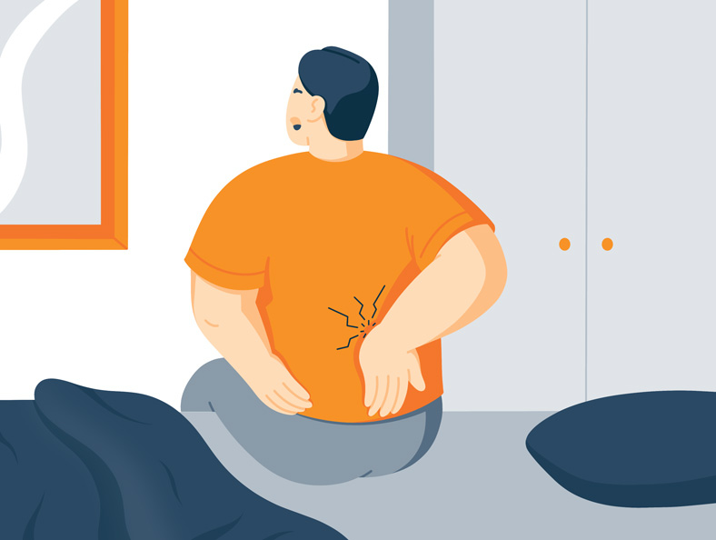 illustration of a person having lower back pain illustration of a person having lower back pain