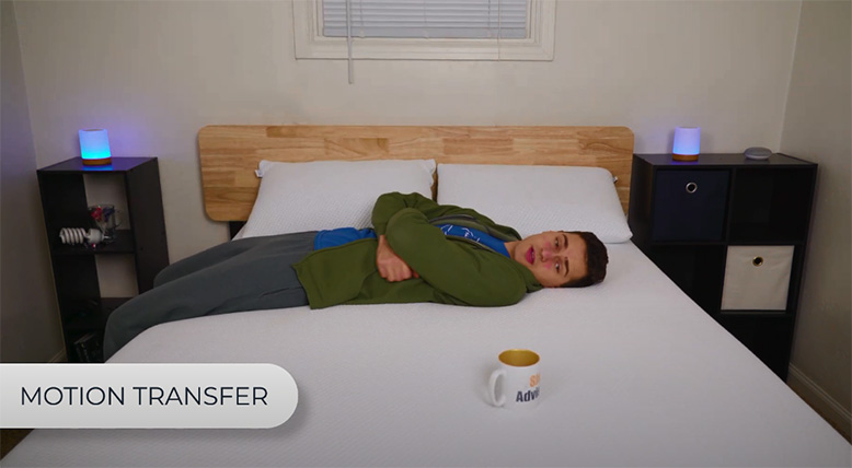 Testing motion transfer on Amerisleep Hybrid AS3 mattress