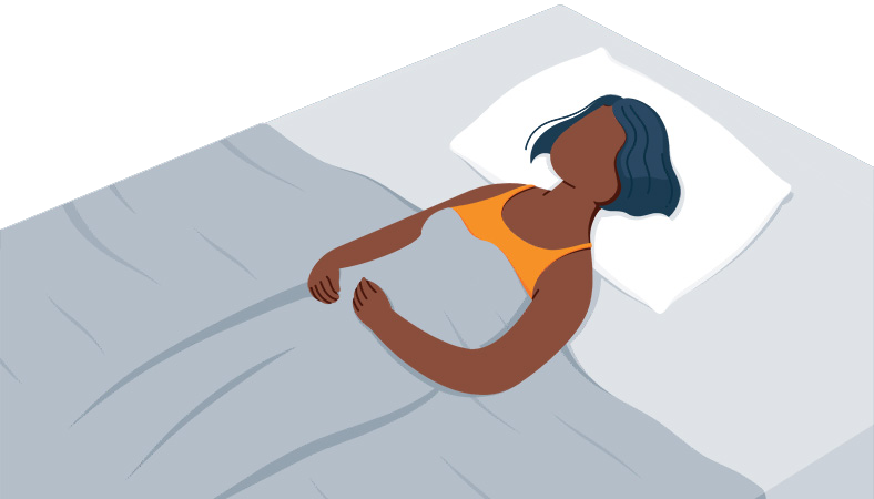 woman sleeping on her back illustration
