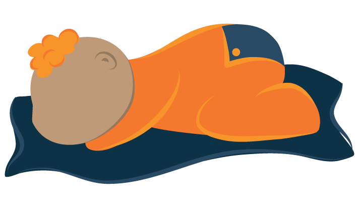 illustration of a stomach sleeper baby