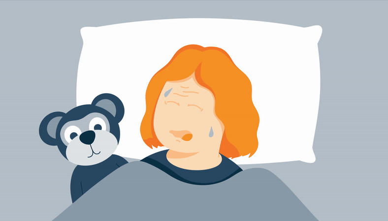 Animation of a Toddler Having Nightmare