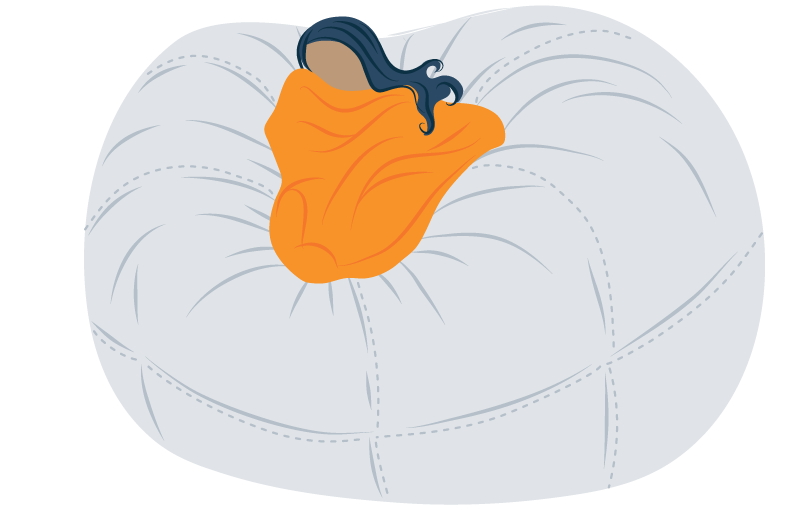 Illustration of a Girl Sleeing in a Bean Bag Illustration of a Girl Sleeing in a Bean Bag