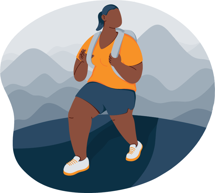 Illustration of a Woman Hiking Illustration of a Woman Hiking